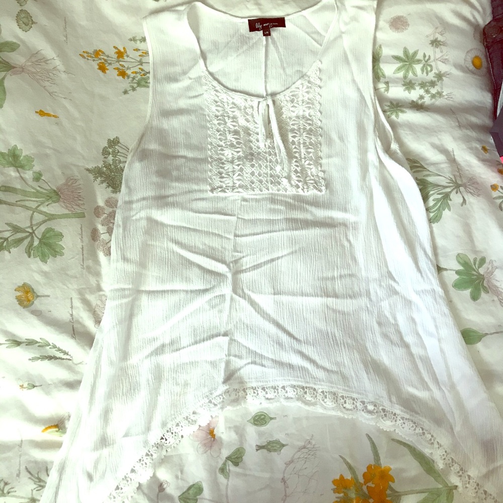 White loose-fitting top